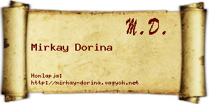Mirkay Dorina névjegykártya